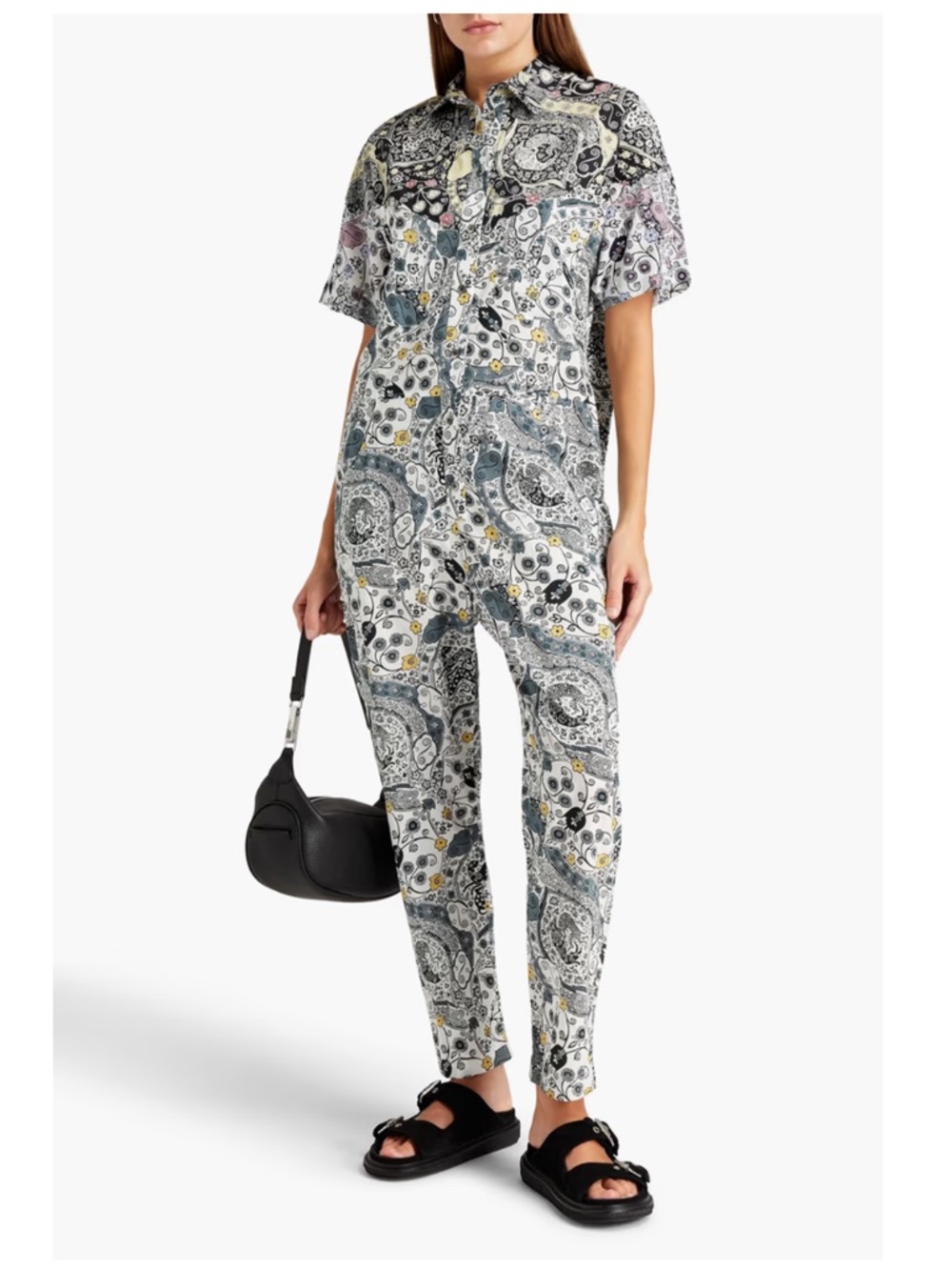 NWT! MARANT ÉTOILE Udena printed cotton jumpsuit, FR36/US4